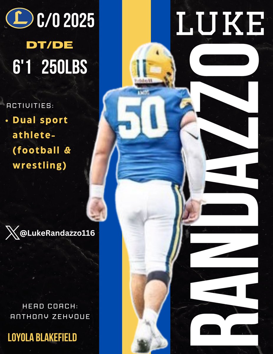 🚨Calling all college coaches🚨
Luke Randazzo, class of 2025