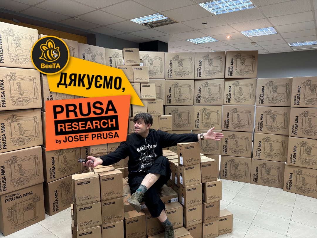 Завдяки підтримці та потужному донейту від @Prusa3D @josefprusa ми поставили 48шт 3D принтерів PRUSA MK4 та 540кг філаменту в Українські військові лабораторії та збільшили потужності @drukarmy