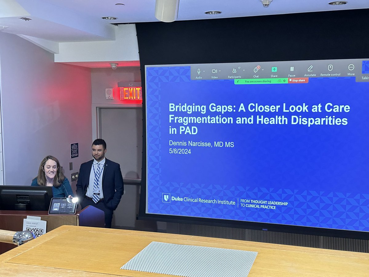 jregan2012's tweet image. Outstanding Cardiology Grand Rounds by my all ⭐️ friend, co-fellow, co-chief on disparities and care fragmentation in PAD. @dnarcisseMD @DukeCardFellows @WApplefeld @IMResidencyDuke