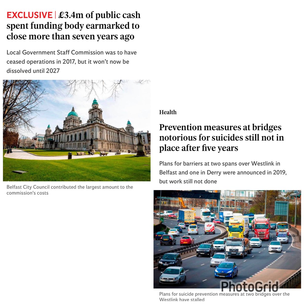 Can someone in @niexecutive join up the dots here? 2 stories this wk by @ismiseliam Suicide prevention measures at 3 bridges not carried out as there isn’t the £1.8 m work costs £3.4m of public cash spent on body earmarked for closure 7 yrs ago. So money isn’t the problem