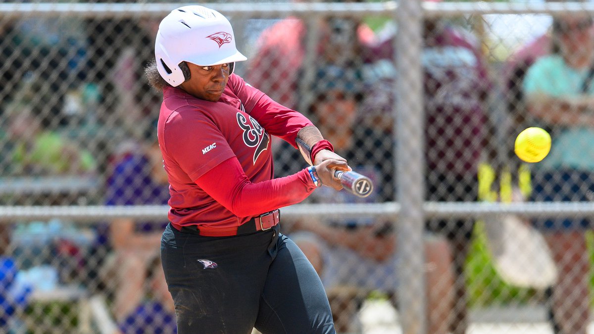 RECAP: Senior Jaylah Barr (pictured by Kevin Dorsey) hit a three-run homer to help NCCU defeat top-seed Morgan State, 3-1, on day one of the MEAC tourney. The Eagles will next play on Thursday at 6 p.m. Full story... nccueaglepride.com/news/2024/5/8/… #EaglePride