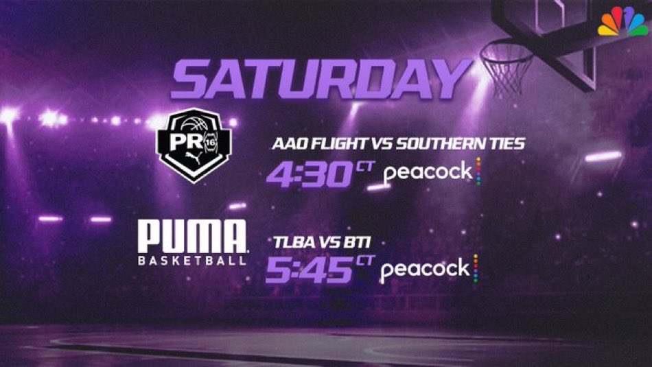 We will see you 3:30 central Saturday on @peacock ! Amazing opportunity for our 17U to play in a NATIONALLY televised game and one we are grateful for! The platform @PRO16League is building is special. #FlyWithUs @CoachStark_22 | @gage_jensen42