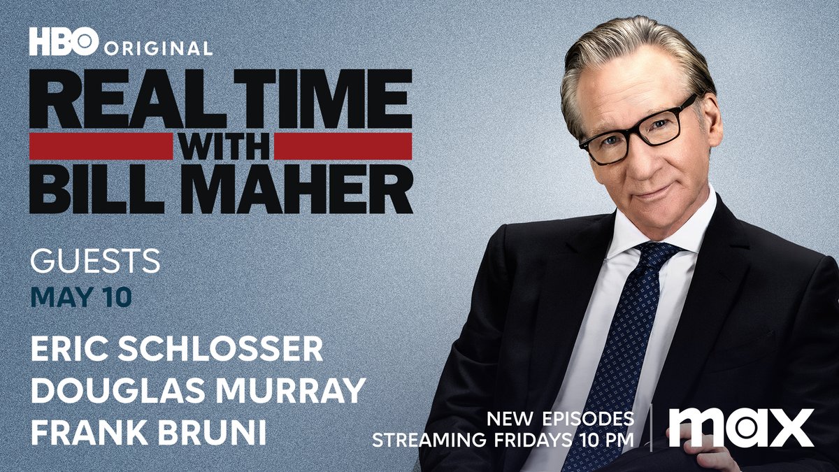 FRIDAY: @BillMaher welcomes #FoodInc2 producer Eric Schlosser + @FrankBruni and @DouglasKMurray to Real Time @HBO! Reply with a question and join the conversation after the show on #RTOvertime