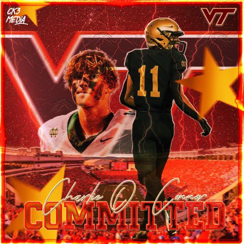 I’m excited to announce my commitment to play Division 1 football at Virginia Tech. So thankful to all the people and coaches that have gotten me to where I am today, as well as the support from my friends and family throughout the years. Go Hokies!