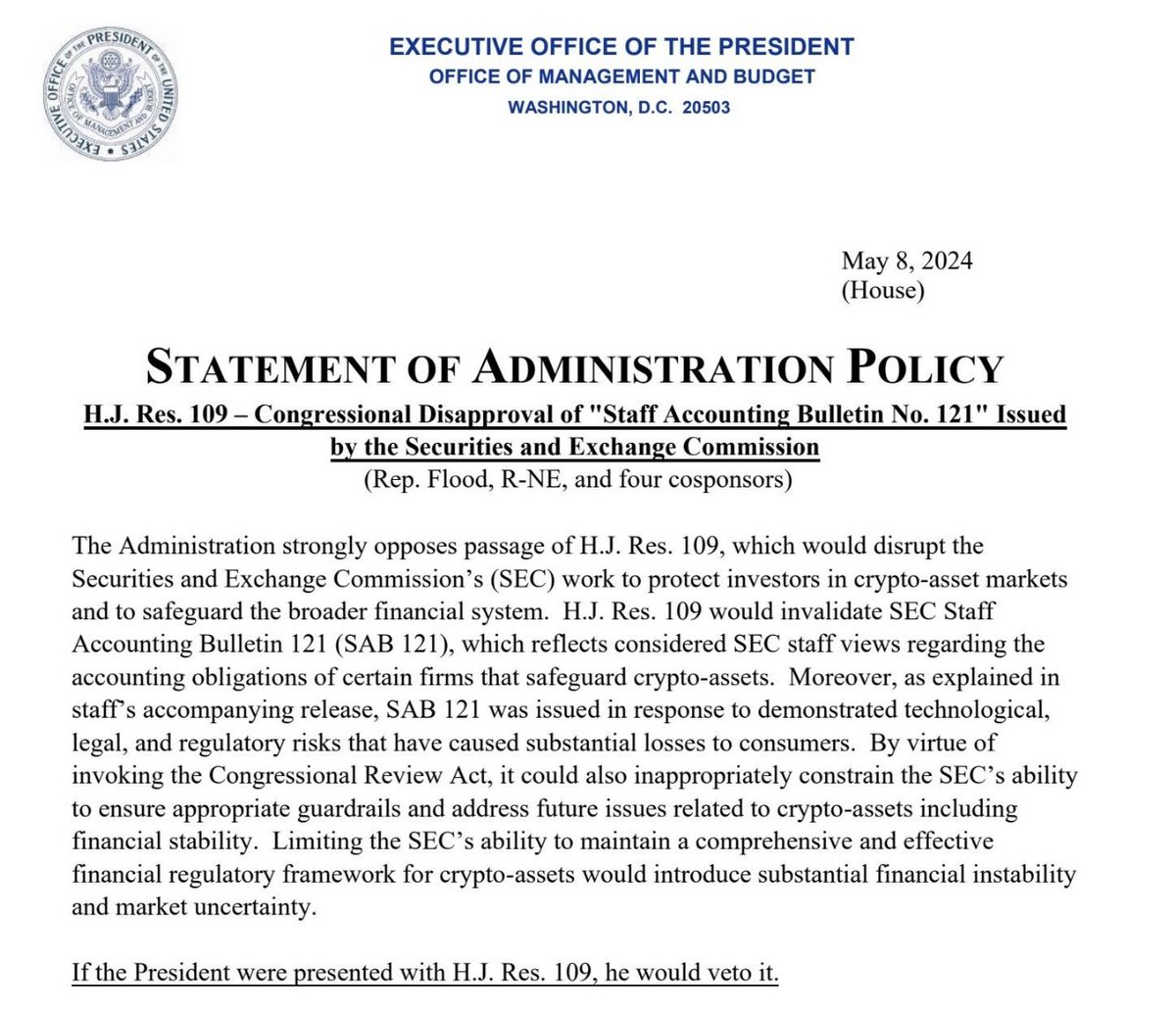 <a href="/WatcherGuru/">Watcher.Guru</a> As they should… Biden has declared a veto if presented with it though.