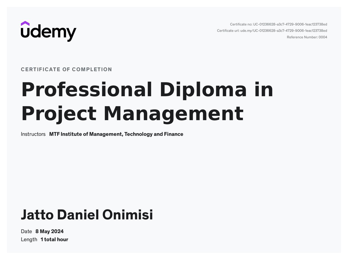 @omoalhajaabiola I also finished this today @omoalhajaabiola. I'm now on the Stakeholders Management course by Sorin Domitrascu and it's been interesting so far.