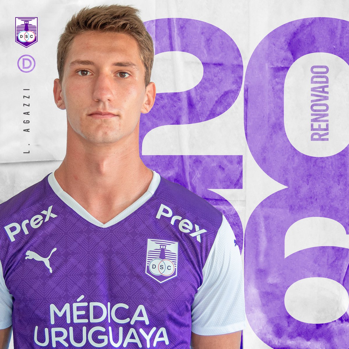 𝗥𝗘𝗡𝗢𝗩𝗔𝗗𝗢 Lucas Agazzi renovó su contrato con Defensor Sporting hasta 31.12.26. ¡Vamos, LucasⒹ! 👊🏼🟣