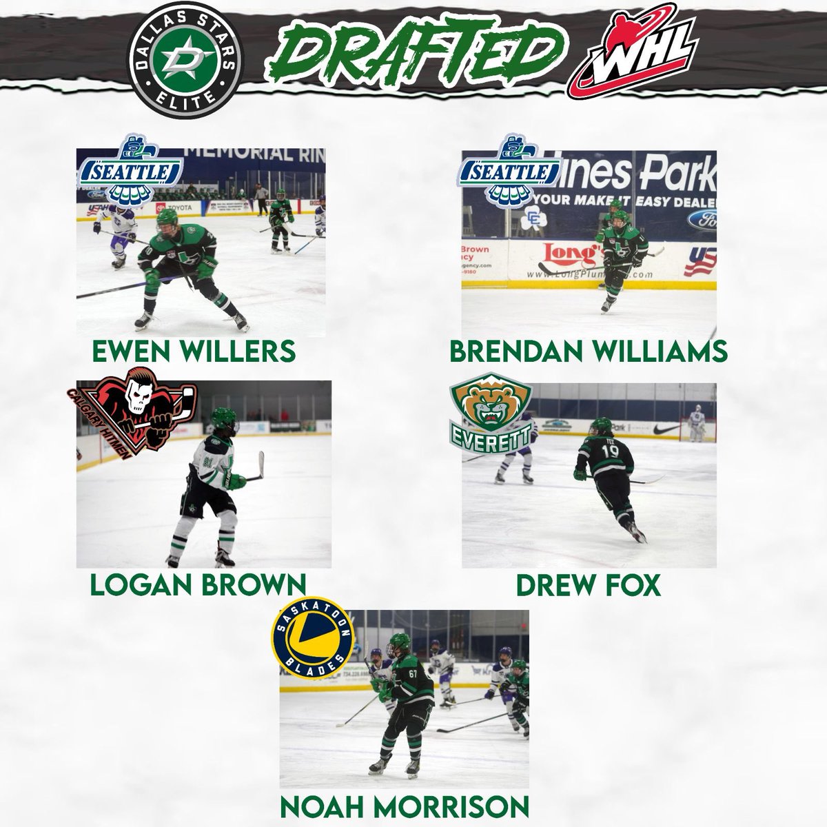 Congratulations to all those #GreenHelmets who were selected in the WHL US Priority Draft today! 💚🖤

#gostarselite #elitedna