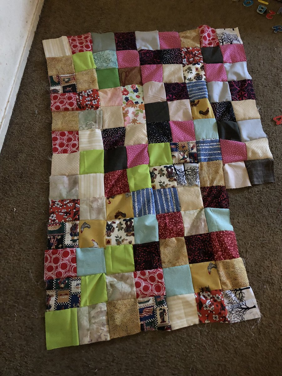 Making a janky quilt 😊🥰🧵#quilting