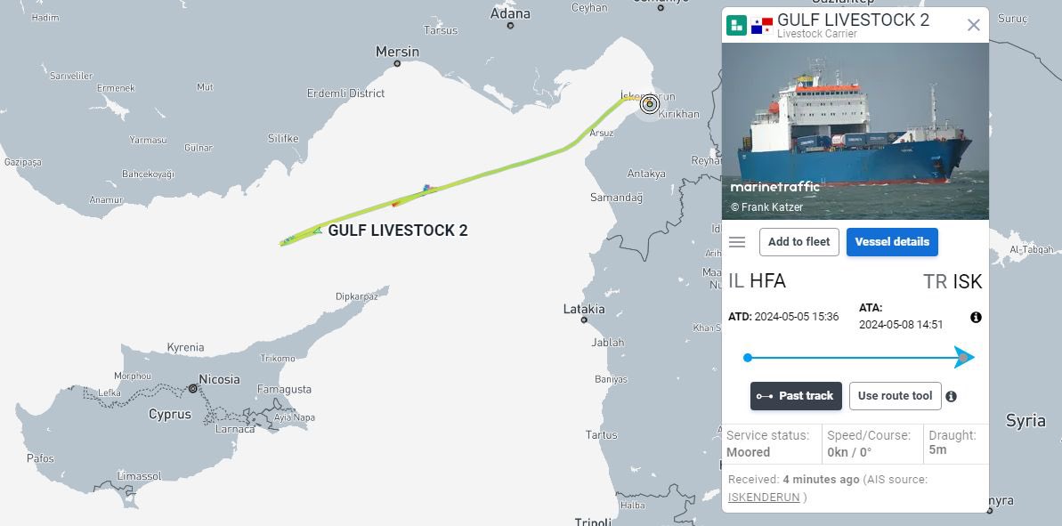 Erdoğan’ın israile ambargo kararına rağmen 4 gemi daha ambargoyu ihlal etti! Gemiler Kıbrıs yakınlarında AIS transponderlerini kapatıyor ve saatler sonra israil/hayfa limanını terk ederken tekrar açıyorlar!

Daha önce de Turkon isimli gemi Erdoğan’ın ambargo açıklamasından 2 gün…