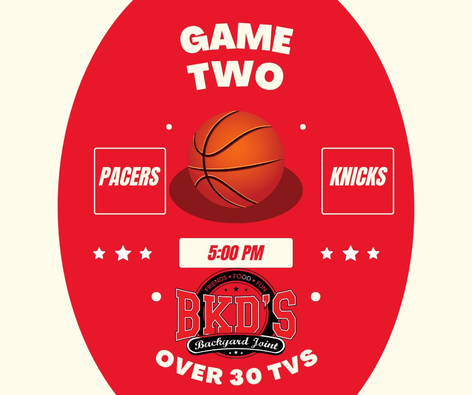 Come watch game 2 of the Pacers and Knicks conference semifinals at 5 o'clock!

#BKDsChandler #chandler #gilbert #semifinals #nba
