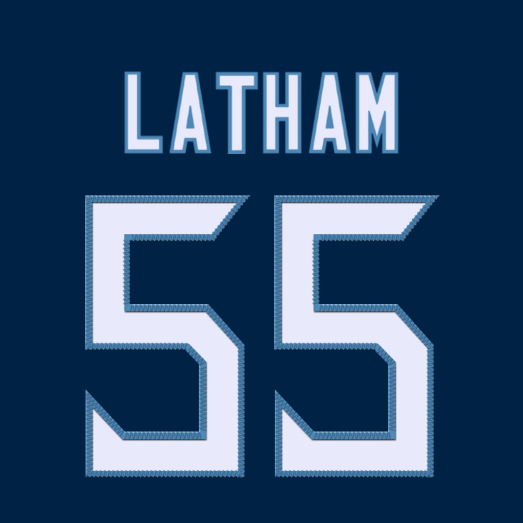 Tennessee Titans OL JC Latham (@TKJaayy) is wearing number 55. Last assigned to Aaron Brewer. #TitanUp