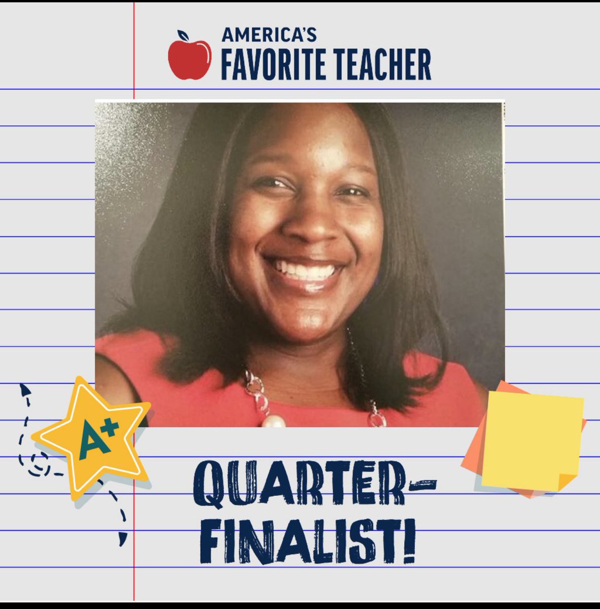 Hello everyone! I made it to the Quarter Finals in the #AmericasFavoriteTeacher competition. Can you please consider casting a free vote for me and share the voting link with anyone 18 or older. Thank you looooooooots!!!! ❤️

americasfavteacher.org/2024/miranda-b…