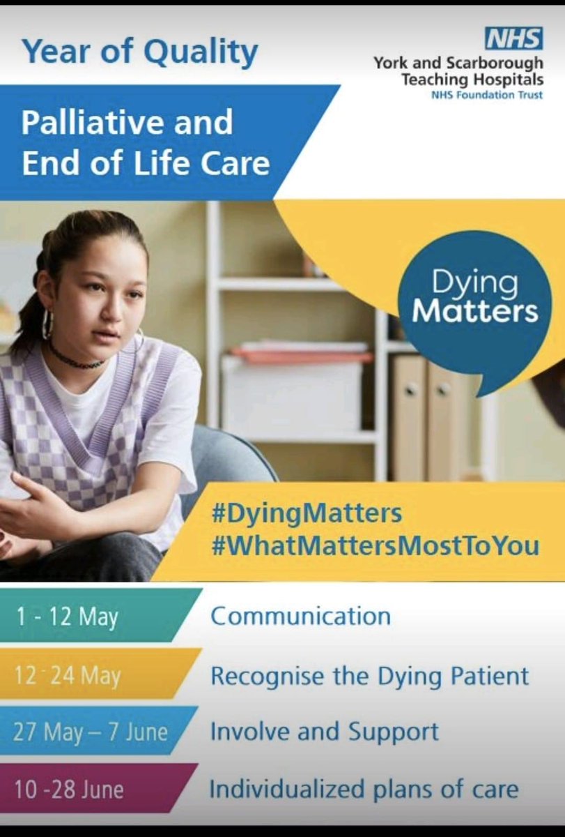 Our year of quality continues as we focus on palliative care this month. Aiming to improve honest brave conversations and seeking what matters most. #yearofquality #palliativecare @sunithamd @DebbieBayes @Freya1869Oliver @MYDeputyCNurses @YSTeachingNHS