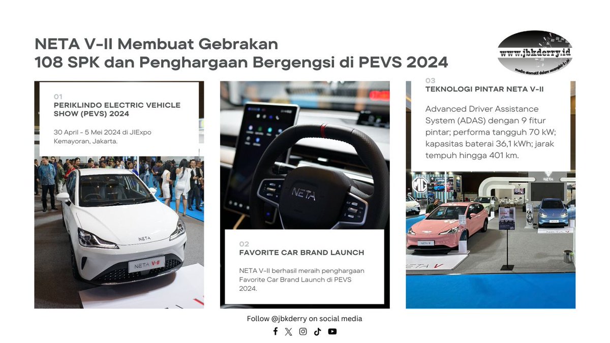 jbkderry's tweet image. NETA V-II mendobrak batasan di #PEVS2024 dengan 108 SPK dan penghargaan Favorite Car Brand Launch! 🏆 #EVShowcase #InovasiBerkendara #NETAVII

📍Info lebih lengkapnya 👉jbkderry.id/2024/05/09/net…