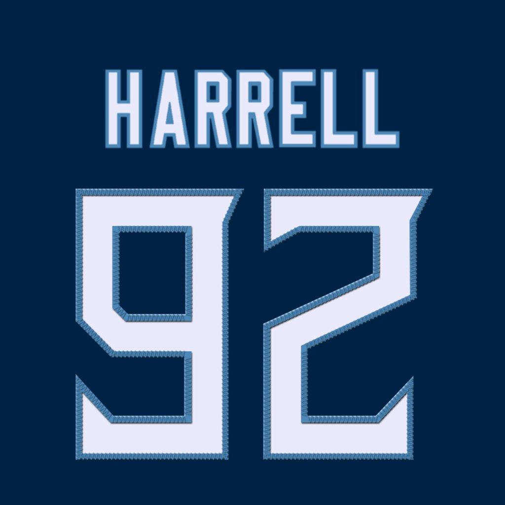 Tennessee Titans EDGE Jaylen Harrell (@jayharrell32) is wearing number 92. Last assigned to Marlon Davidson. #TitanUp