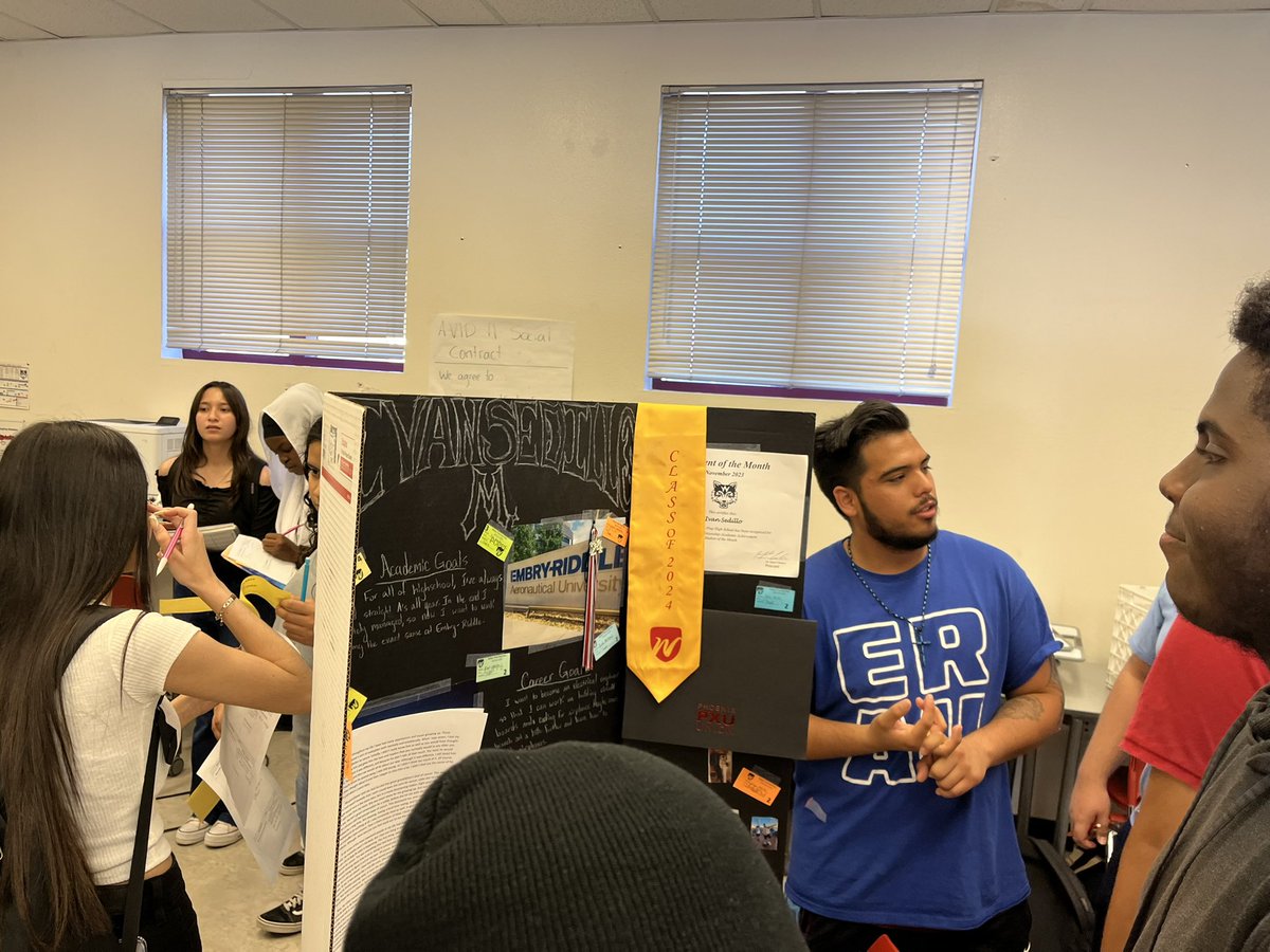 TheMissHarsh's tweet photo. Our Wilson College Prep @AVID4College seniors presented their portfolios today and passed along advice to our underclassmen. Love seeing how much these students have grown in 4 years! 🐺🖤❤️@PhoenixUnion #classof2024 https://t.co/CEBOsTq6k5