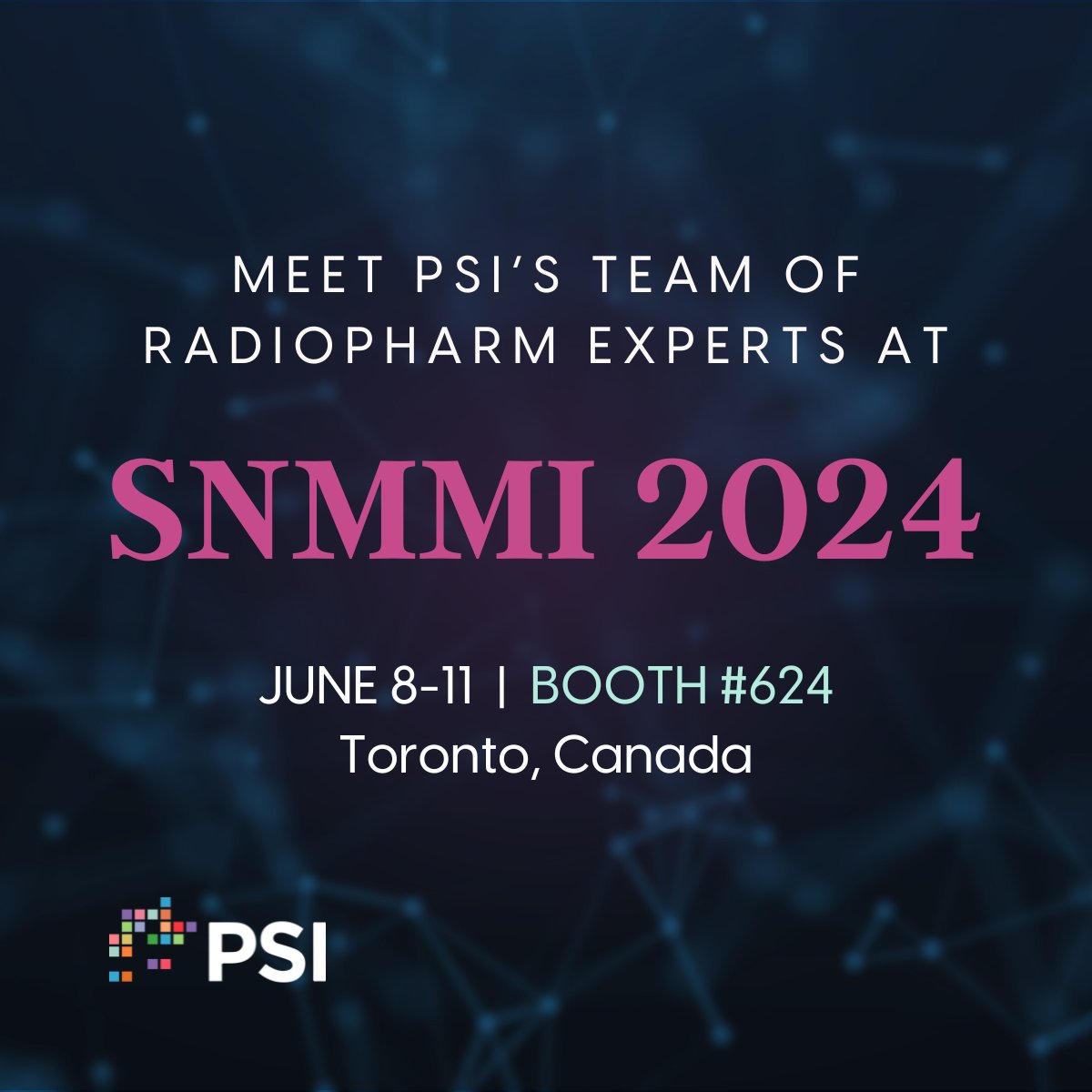 The PSI team is headed to Toronto, Canada next month for SNMMI! Join us June 8-11 at booth #624 to meet our team of radiopharm experts. Schedule some time to meet with us now: bit.ly/3JFN6Ue