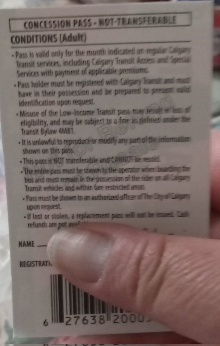 @calgarytransit @CNIB @Actionhall @AbAbilityNet Currently your adult bus pass and low income bus pass is not accessible for people with print disabilities and vision loss to read.

The rules are written in #largeprint or #braille  for people with vison loss and print disabilities to read. 

#inaccessibility