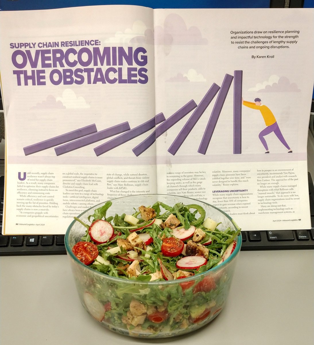 Eating my spicy salad and reading about overcoming supply chain obstacles--all about resilience bit.ly/ILMresilience via @ILMagazine #supplychain