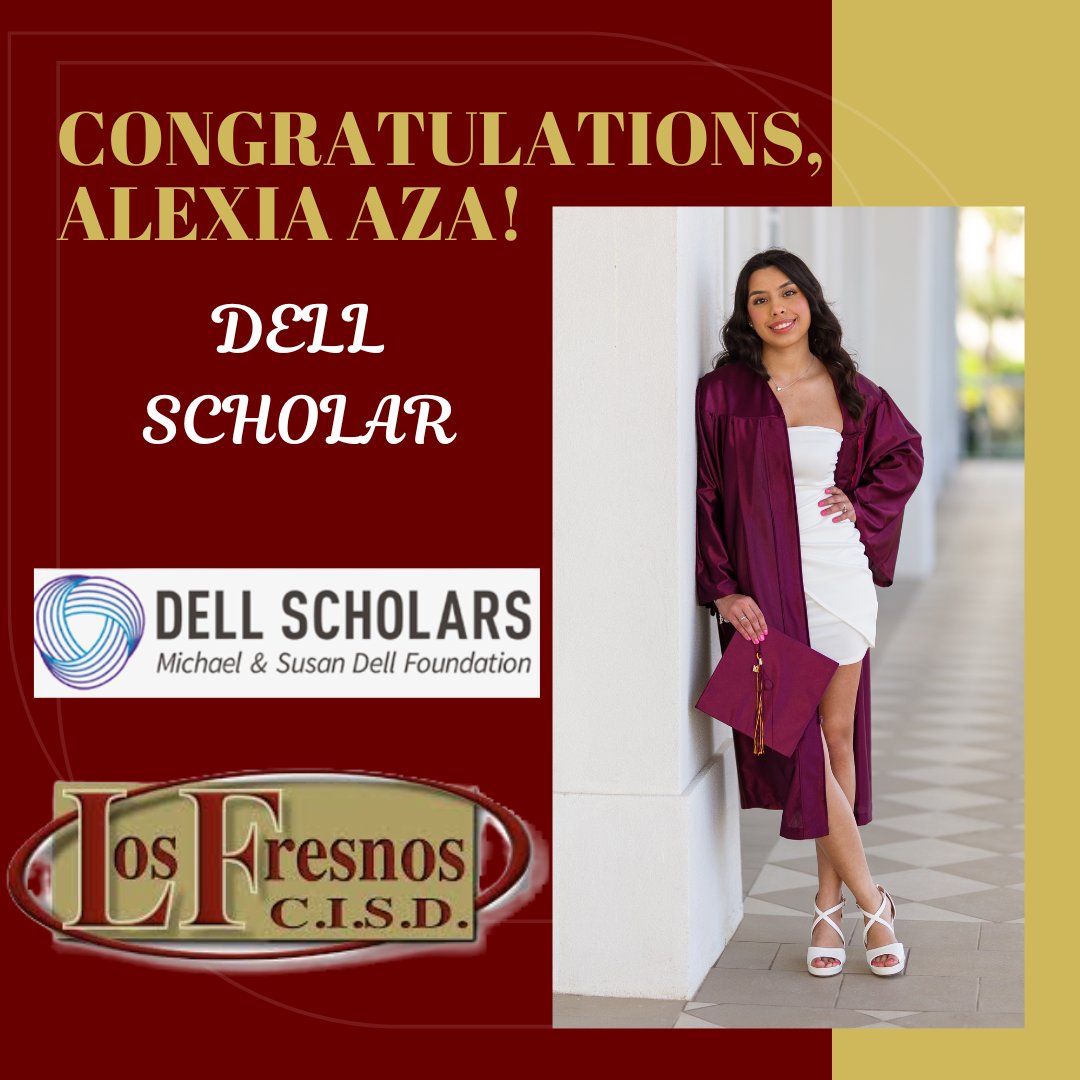 Congratulations to @losfresnoshigh senior, Alexia has been selected as a Dell Scholar! She will receive a $20,000 scholarship to be used for education related expenses, Dell Laptop, and stipend for books! Best wishes @TxStateBobcats Alexia!