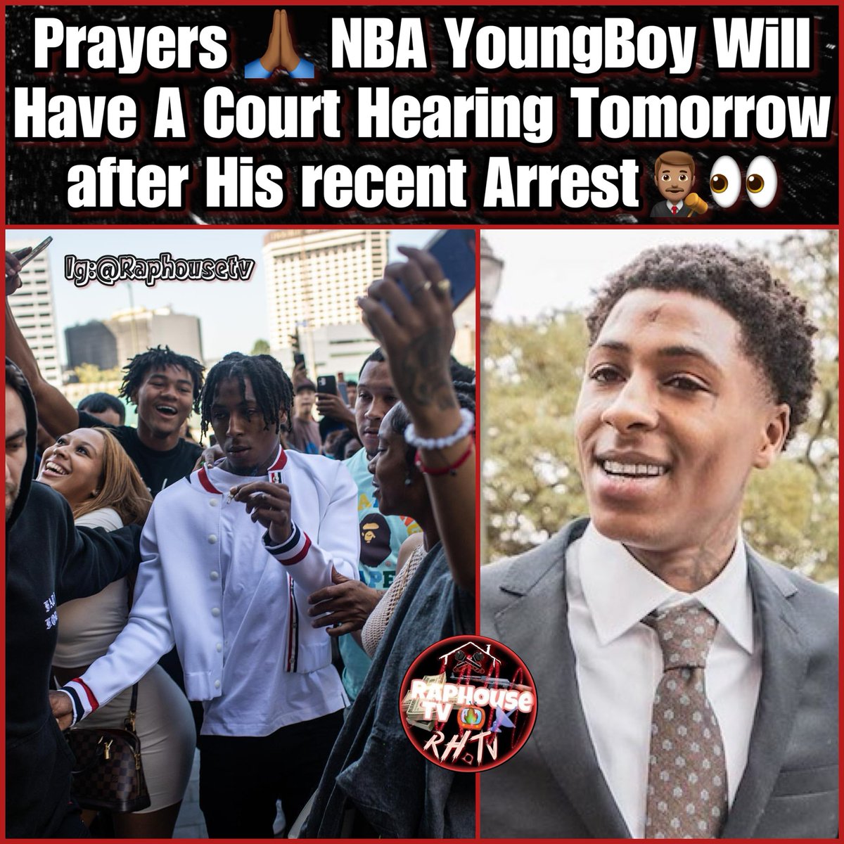Prayers 🙏🏾 NBA YoungBoy Will Have A Court Hearing Tomorrow after His recent Arrest👨🏽‍⚖️👀