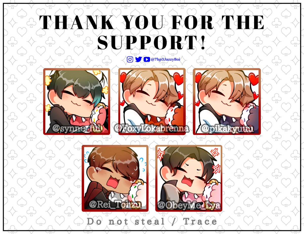 [SLOTS ARE NOW OPEN AGAIN]

❥ Thank you my beloved sheepies for the support!! Enjoy nomming your lover♡

@synne_ful
@FoxyLokabrenna
@pikakyuuu
@Rei_Tohzu
@ObeyMe_Lya

 #obeyme #obeymefanart #obeymemc #JazzyBoisArt #obeymeoc #MC #chibi #Barbatos #Asmodeus #Diavolo #Lucifer #OC