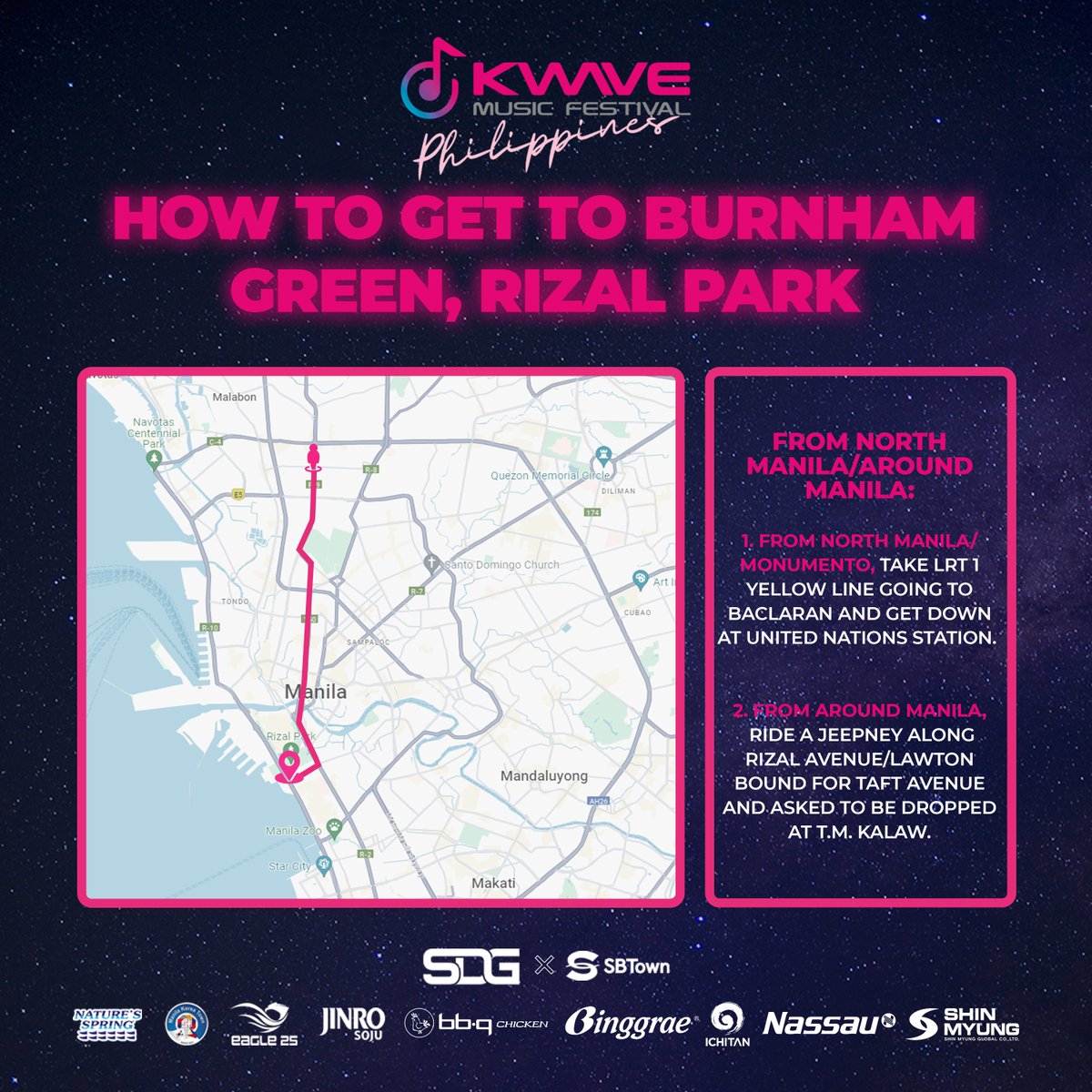 Never get lost, KWAVERS! 🧏🏻

Here's the map guide on how to get to Burnham Green. 🗺

Safe travels and see you on May 11! 👐🏻

#THEBOYZ #fromis_9 #PLUUS #YGIG #YARA #KAIA #KWAVEPH #AbsolutelyLibre #KWAVEMusicFestival #BadmintonAsia #KWAVE