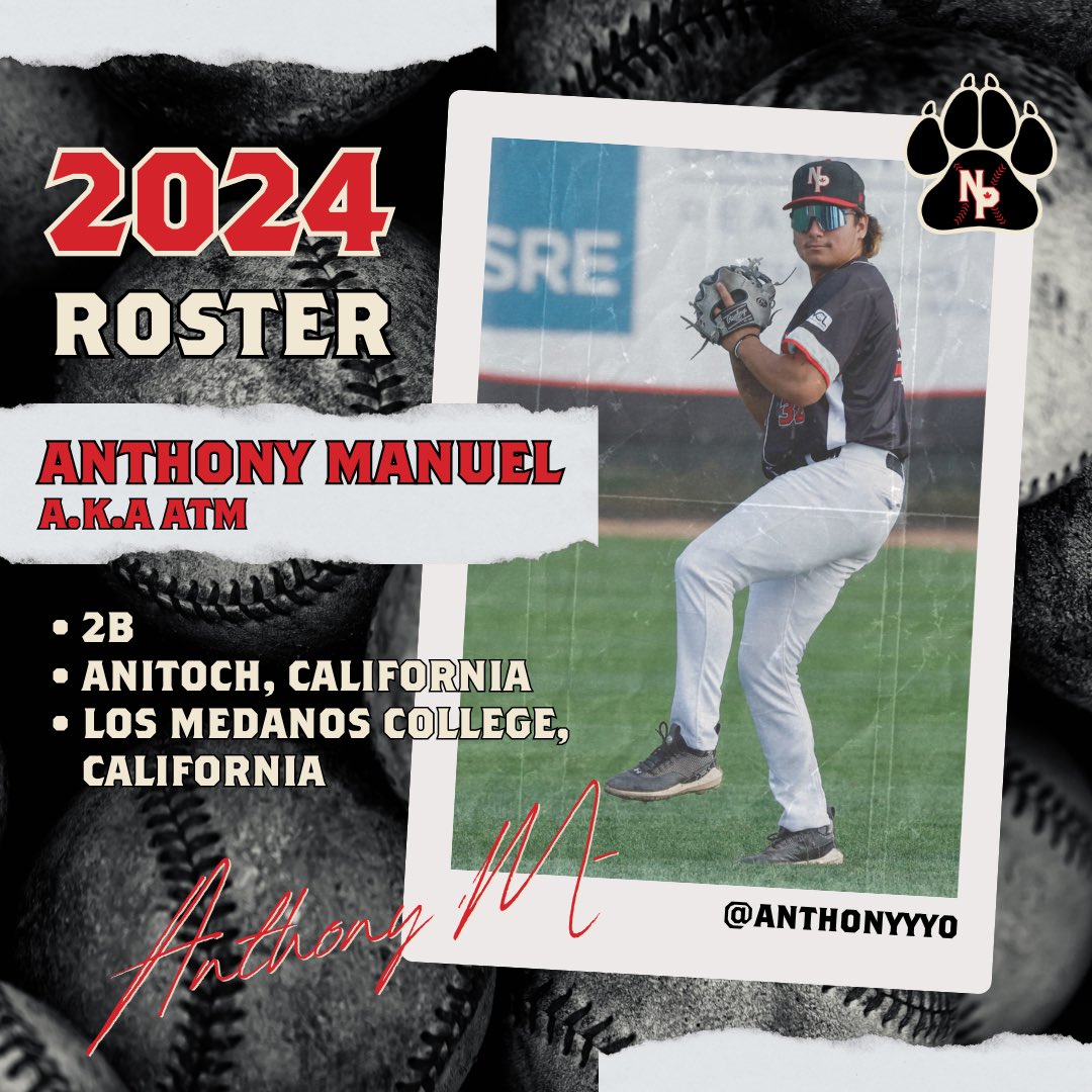 📣 ROSTER ANNOUNCEMENT 📣 Meet Anthony Manual a.k.a ATM, our new second baseman straight out of Antioch, California! Anthony has been taking his game to the next level at Los Medanos College during regular season and is eager to defend second base for The Northpaws this summer