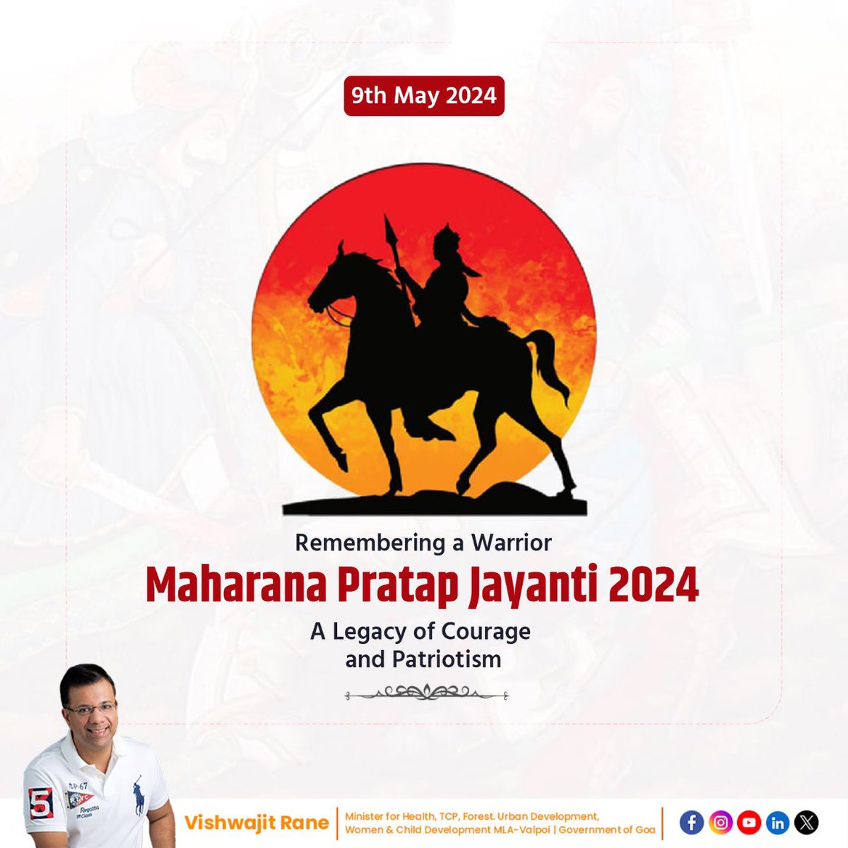 Commemorating the indomitable courage and legacy of Maharana Pratap Singh on his Jayanti, a symbol of bravery and sacrifice for the nation. We celebrate his spirit of valour and strength that continues to inspire generations, symbolising the tireless determination and noble…