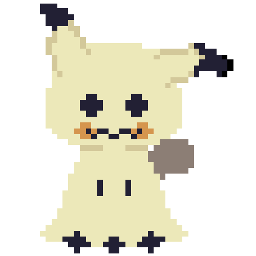 TerminThings's tweet image. Did a cute little Mimikyu pixel art while in @AGHOST_TYPE 's stream today. I think it turned out pretty well!

#pixelart #pokemonart #ArtistOnTwitter #mimikyu #ghostpokemon #lilguy