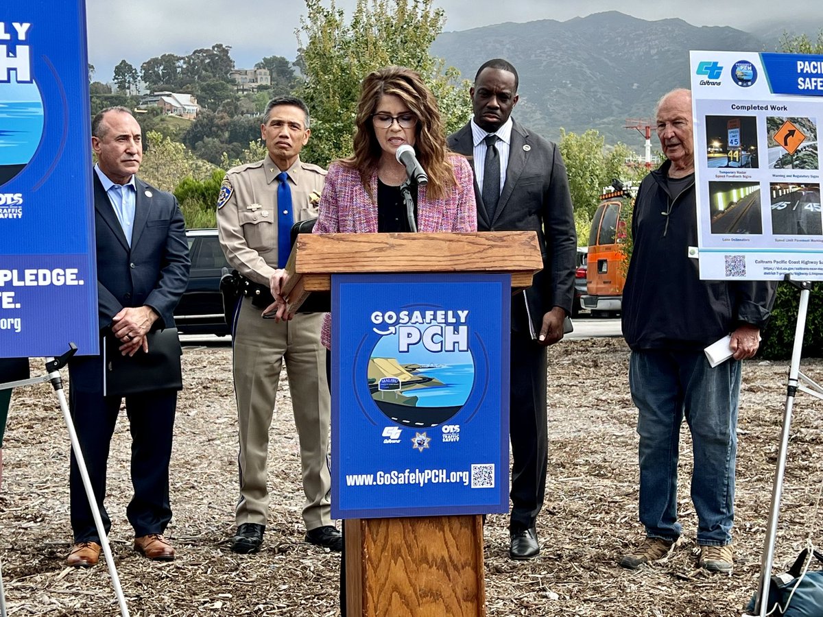 Another day at PCH prioritizing this corridor w/partners to prevent future roadway tragedies. Today Secty @ToksOmishakin helped launch @OTS_CA Go Safely PCH campaign, part of increased enforcement & enhanced infrastructure to make the road safer for all.