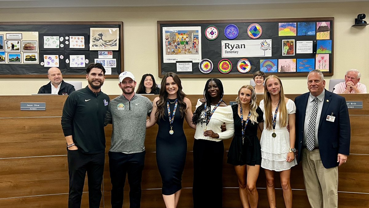 Congratulations ACP High School! The Knights have their first-ever Division III Girls 4x100 track and field state championship team and they were recognized at tonight’s Governing Board meeting. #WeAreChandlerUnified @ACPAthletics @ACPKnights