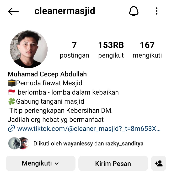 akun tiktok dan ig nya