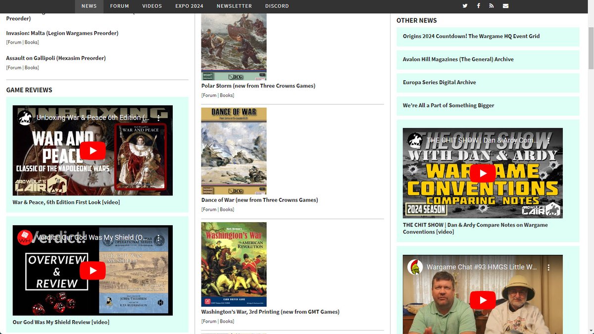 Read the latest news. 27 News items posted on 8 May. consimworld.com

Register for CSW Expo 2024! 175+ registered. expo.consimworld.com

Don't miss our video feed curated from 35 YouTube channels covering consim gaming! consimworld.com/videofeed/ #consimworld