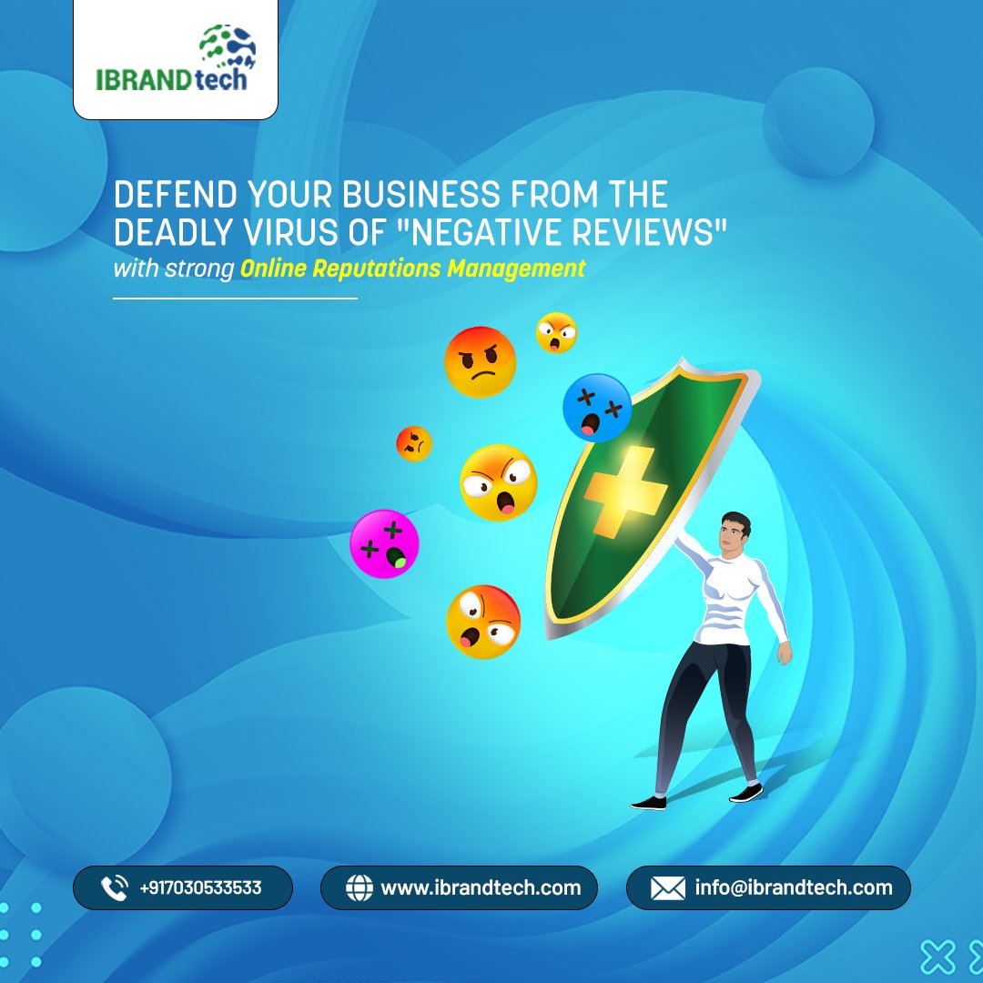 Excellent ORM services will defend & safeguard your business from losing its valuable goodwill and reputation in case of any unforeseen circumstances.

For more details visit ibrandtech.com or call on 7030533533.

#OnlineReputation #DigitalMarketing #ReputationManagement