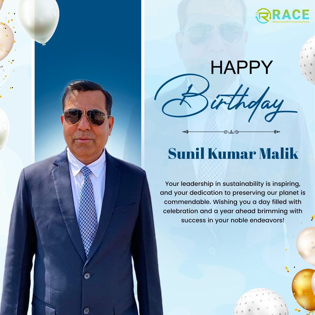 Happy Birthday to a leader who champions a greener future!  Mr Sumit Kumar Malik, your dedication to sustainability inspires us all. Here's to a day of celebration and a year filled with continued success in your important work!
 
#RaceEcoChain #SustainabilityLeader #EcoHero