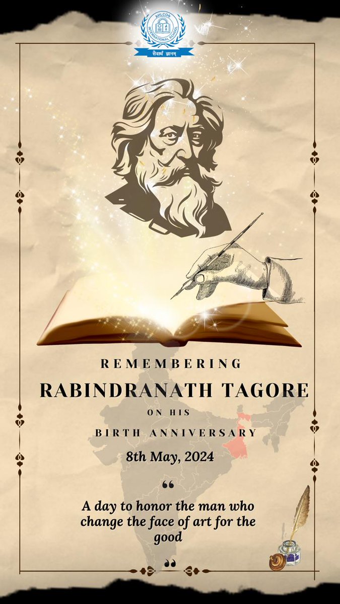 Let's celebrate the indomitable spirit of legendary Rabindranath Tagore, a luminary of Indian literature and the first non-European to win the Nobel Prize in Literature on his Birth Anniversary