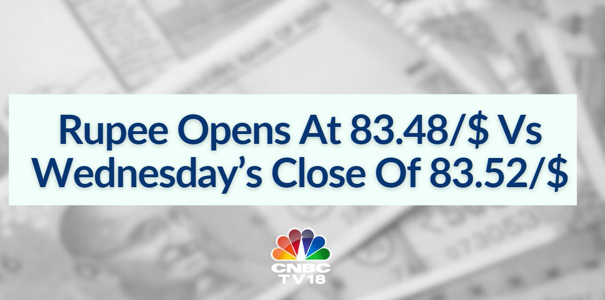 #RupeeCheck | #Rupee opens at 83.48/$ Vs Wednesday’s close of 83.52/$

#DollarRupee #RupeeVsDollar