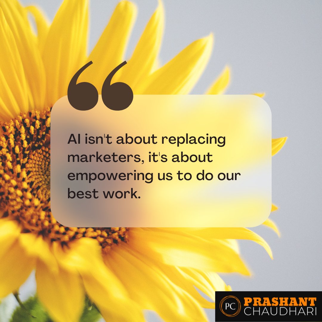 'AI isn't about replacing marketers, it's about empowering us to do our best work.'  #AImarketing #futureofmarketing #marketingstrategy