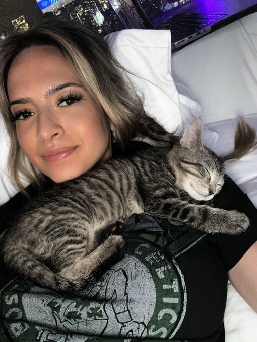 Meet my new kitten! He&rsquo;s 2 months old, weighs 1 lb, and loves to snuggle   He doesn&rsquo;t have a name yet