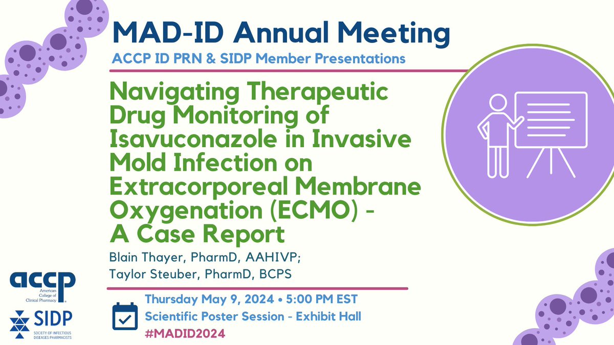 Check out this case report on navigating isavuconazole drug monitoring while on ECMO. #MADID2024 @MAD_ID_ASP @SIDPharm @RactatedLingers @TaylorDSteuber @DoctornelsonId