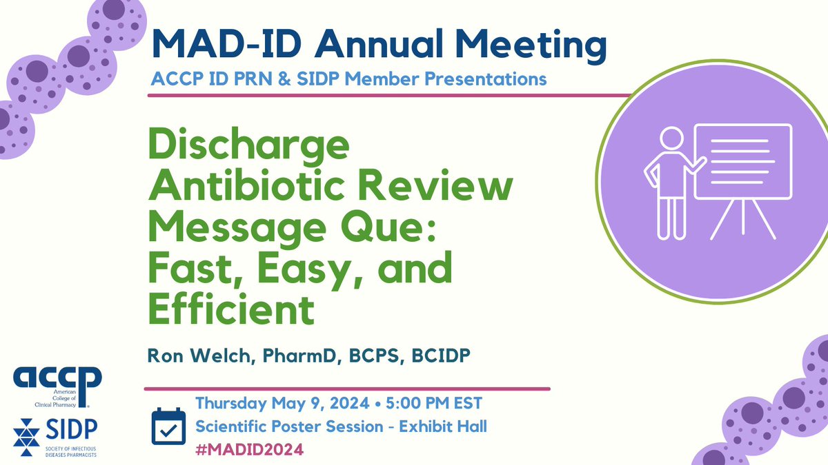 Using EPIC features, pharmacists are able to quickly & efficiently be notified of and review discharge antibiotic prescriptions for patients in order to improve outpatient stewardship. #MADID2024 @MAD_ID_ASP @SIDPharm @RxRonW