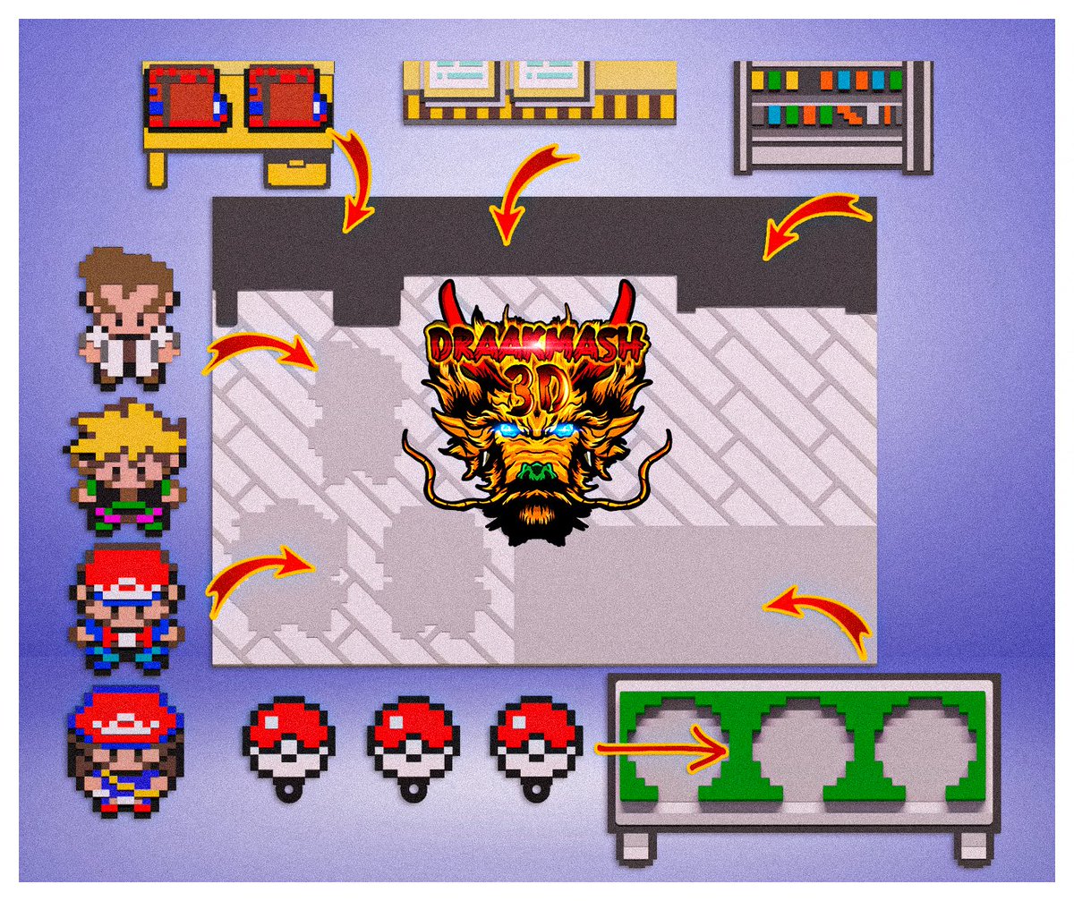 draakmash's tweet image. Porta-llaveros de Pokémon, con la mítica escena de "Rojo Fuego" donde tienes que elegir la Pokeball de tu Pokémon inicial. 💝Disponible en mi Perfil de @Cults3D cults3d.com/:1980124 #Pokemon #RedFire