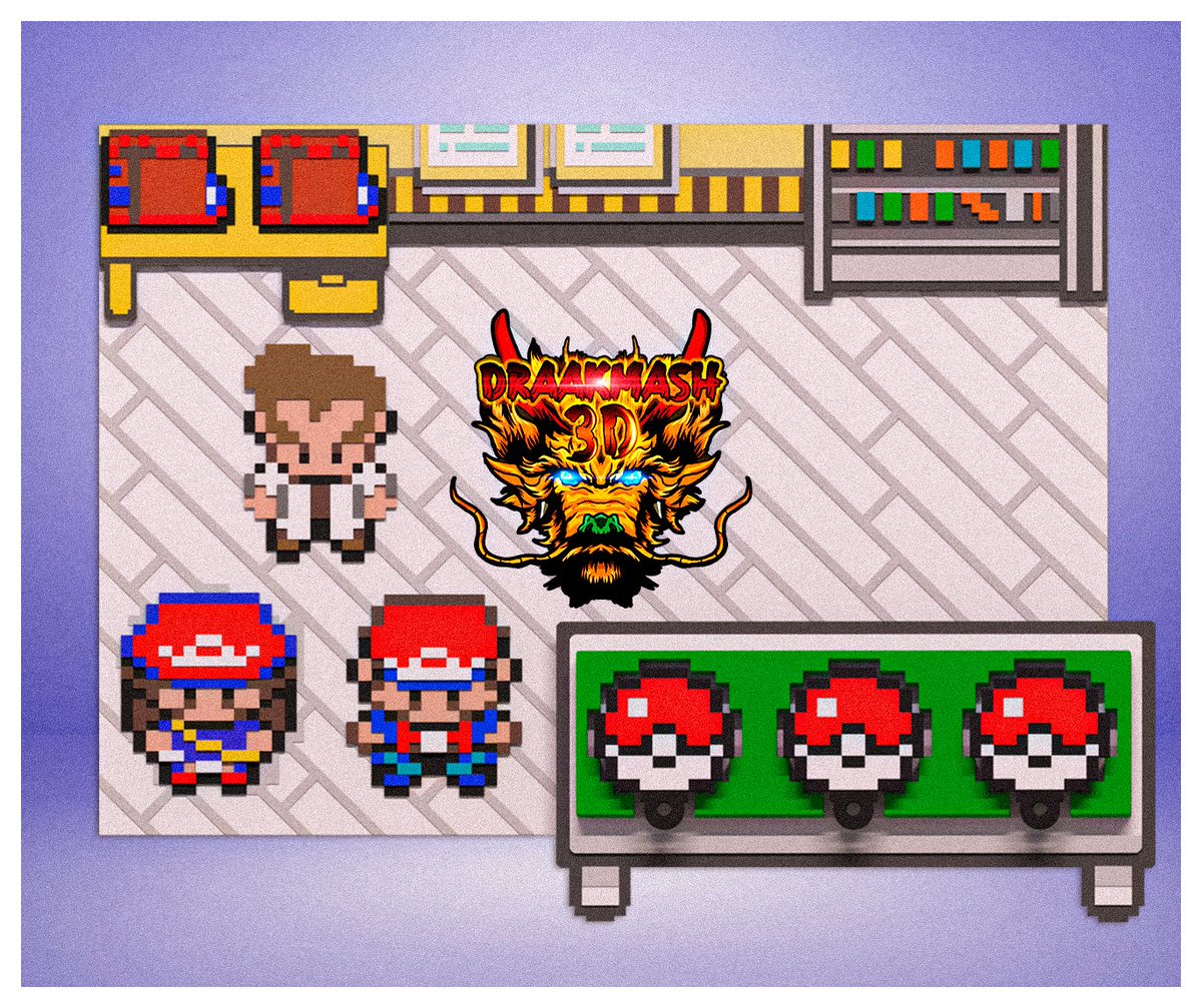 draakmash's tweet image. Porta-llaveros de Pokémon, con la mítica escena de "Rojo Fuego" donde tienes que elegir la Pokeball de tu Pokémon inicial. 💝Disponible en mi Perfil de @Cults3D cults3d.com/:1980124 #Pokemon #RedFire