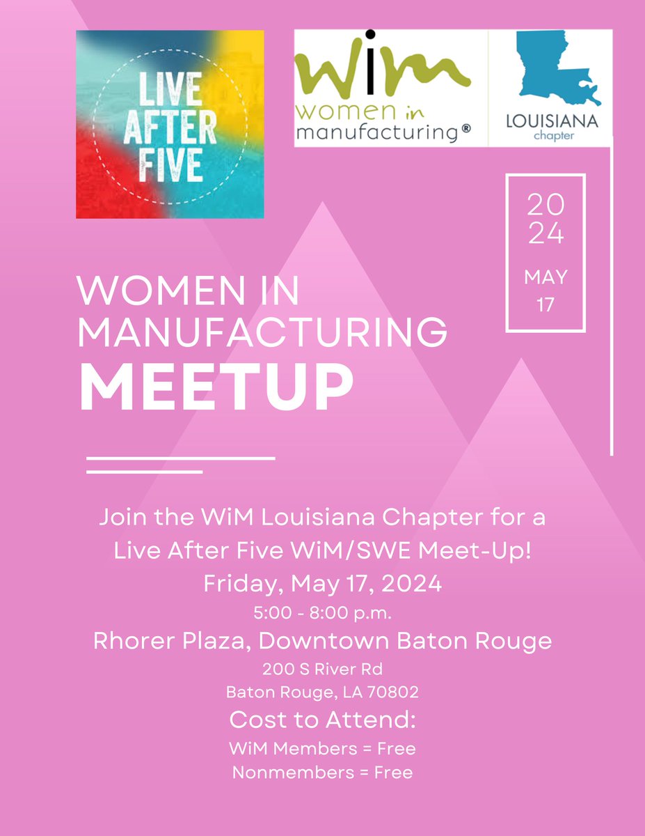 We hope to see some RPCC Rougarous at these upcoming Women in Manufacturing Louisiana Chapter events! #WomenInManufacturing