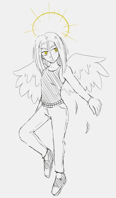 more angel sketching 