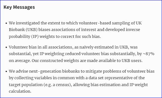 Reweighting UK Biobank corrects for pervasive selection bias due to volunteering doi.org/10.1093/ije/dy…