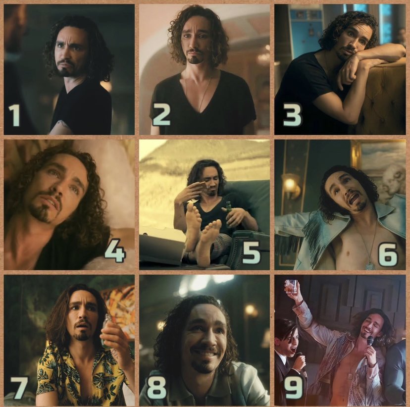 Thinking about Klaus Hargreeves and wondering which one we are today. Aiming for 8 or 9 currently 3. Pics of Robert Sheehan as Klaus ©Netflix
