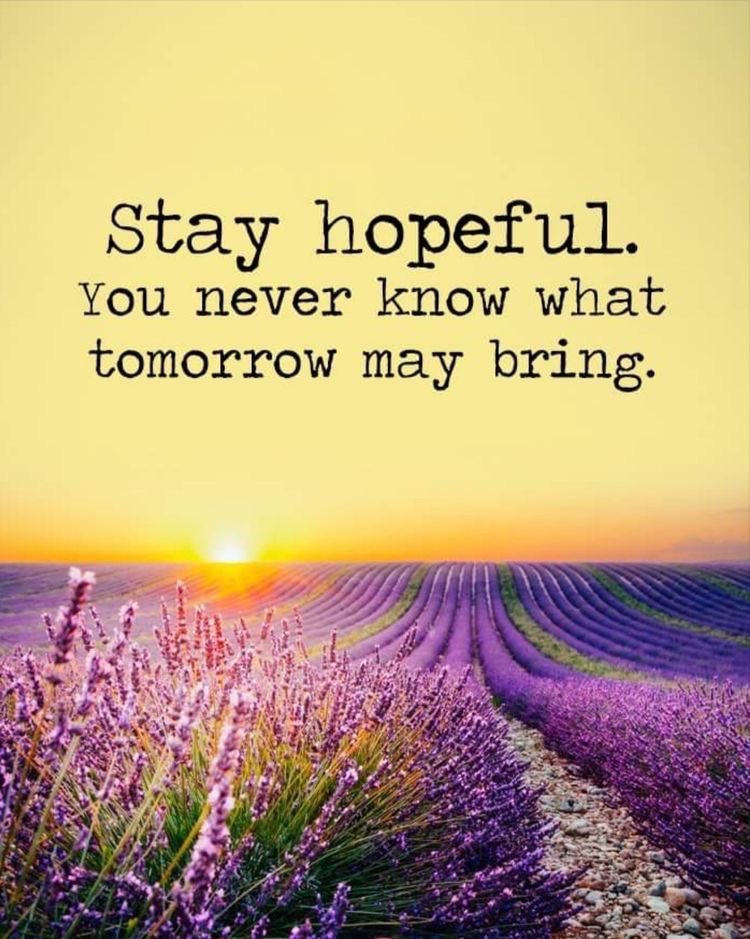 Stay hopeful.